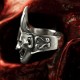 Hannya Ring, Hannya Maske - Talisman für ihren Träger. Silber Biker Ring mit Hörnern, groß, massiv, handgefertigt, Bikerschmuck