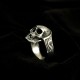 Memento Mori Ring - Small skull ring with lettering.  Silver Ring, Biker Rings, Biker Jewelry, Skull