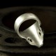 Classic Silver Skull Ring - anatomically correct, with gold bullett in eye! Biker Ring, Biker Jewelry, Rocker Jewelry