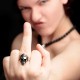 Princess - Kleiner Totenkopfring mit Krone. Anatomisch korrekt. Silber Biker Ring als Bikerschmuck und Rocker Schmuck