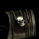 Gazer - Small skull with necklace. Anatomically correct. Silver necklace as biker jewelry and rocker jewelry