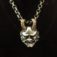 Oni Pendant - Japanese Demon - Big, solid, handmade Silver. Hannya Mask - Biker Pendant Biker Jewelry Rocker Jewelry