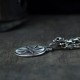 Der Weg - Exclusive 2-sided biker pendant with lettering, windrose. Solid, handmade Silver. Biker Jewelry Rocker Jewelry