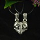 Forever - Exclusive skull couple pendant. Solid, striking. Handmade 935 silver. Biker Pendant Biker Jewelry