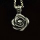 Rose - Necklace pendant Rose with skull. Solid, handmade 935 Silver - Rose pendant Biker Jewelry Rocker Jewelry