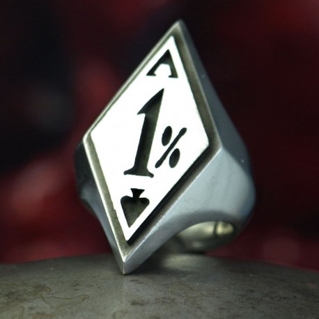 1% Ring - silver onepercenter ring for the real rocker. Handmade biker ring, biker jewelry, rocker jewelry, solid