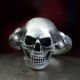 Single - Fine, anatomically correct Skull Ring. Decently striking. Silver Biker Ring as biker jewelry and rocker jewelry