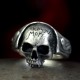 Memento Mori Ring - Small skull ring without lower jaw with lettering.  Silver Ring, Biker Rings, Biker Jewelry, Skull