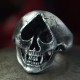 Silver Skull Ring with Ace of Spades as eye and fangs. Biker Ring, Biker Jewelry, Rocker Jewelry