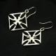 Earring - Hanging Earrings - Silver - Iron Cross